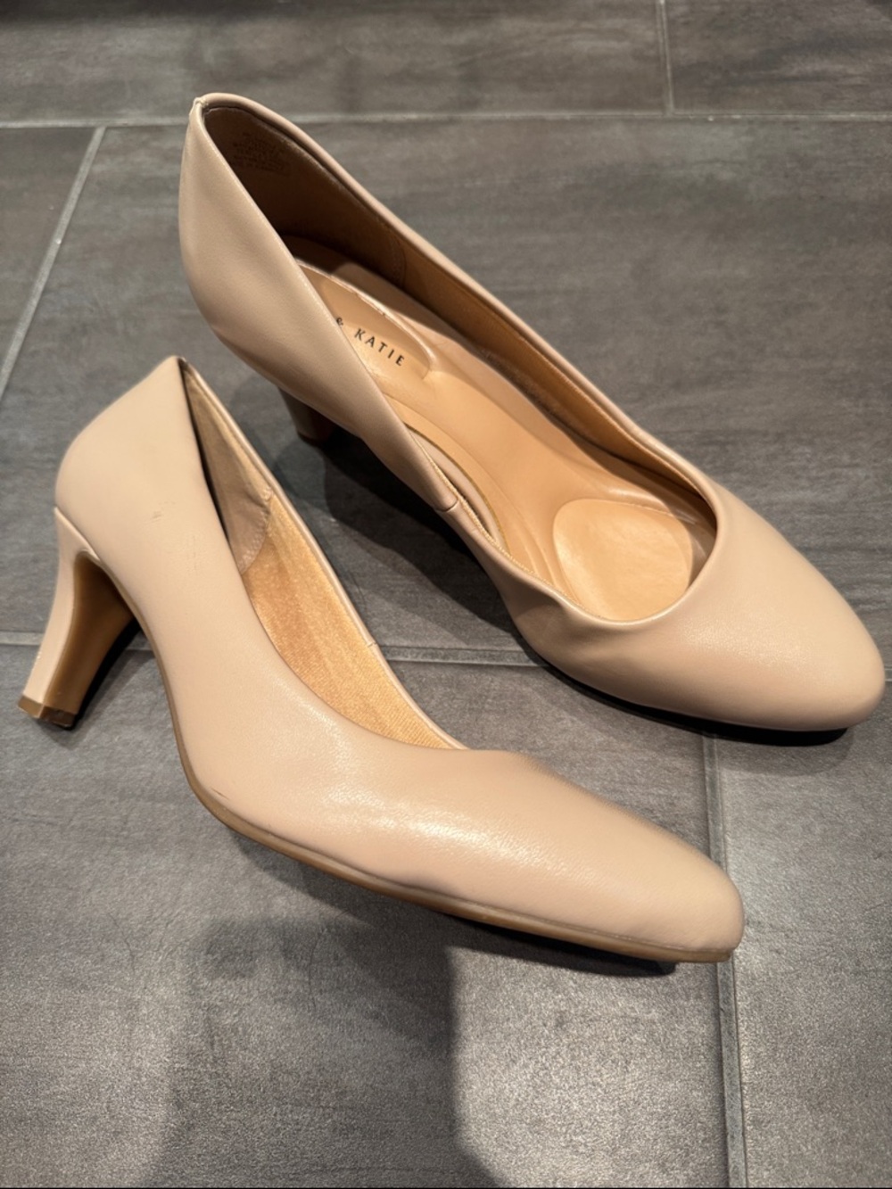 Kelly & Katie Genna Taupe Pointed Toe Pumps